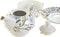 Theepot Spel DKD Home Decor Porselein Blauw Terra cotta Wit Geel (3 Stuks)