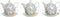 Theepot Spel DKD Home Decor Porselein Blauw Terra cotta Wit Geel (3 Stuks)