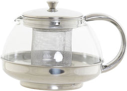 Theepot van glas en RVS 1050 ml met filter/infuser en handvat