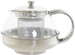 Theepot van glas en RVS 600 ml met filter/infuser en handvat