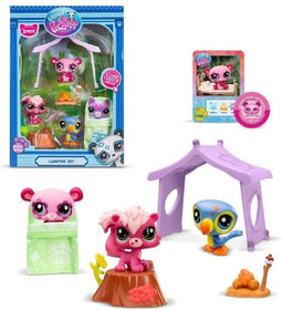 Themapakket met 3 huisdieren - BANDAI - Littlest Pet Shop Camping - Dieren en accessoires