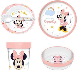 THERMOBABY MINNIE Maaltijdpakket 2e leeftijd - 3 borden + een kopje + 1 lepel