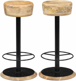 vidaXL - Barstoelen - 2 - st - massief - mangohout