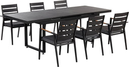VALCANETTO/TAVIANO - Tuinset voor 6 - Zwart - Aluminium