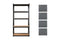 Feel Furniture - Opslagrek 5 lagen - Schroefloos met 4 Grijze Boxen - Zwart