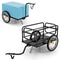 Coast Fietskar - Opvouwbare Bagagekar met Afdekhoes en Koppeling - Zwart/Blauw - 145,5 x 61 x 58 cm