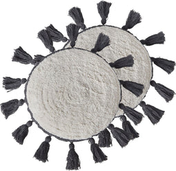 THISTLE - Sierkussen set van 2 - Off-white/Donkergrijs - Katoen