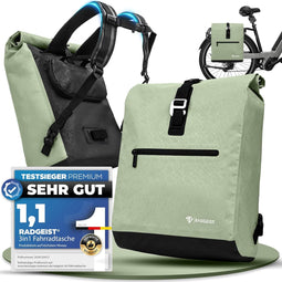 RADGEIST - Fietstas voor bagagedrager - 20 liter waterdicht - Zwart