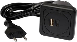interBär 9016-014.81 3-voudig USB-laadbus Set van 1 stuk Met USB, Met USB-C IP20 Zwart