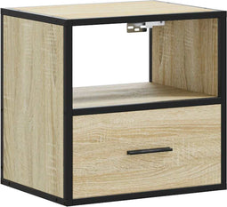 vidaXL - Nachtkastje - wandgemonteerd - 40x31x39,5 - cm - sonoma - eikenkleurig