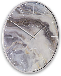 Thomas Kent - Wandklok rond Oyster M - 55cm - Aubergine paars met zilver