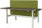 Duo bench slinger verstelbaar zit/zit bureau Teez breed 140CM diep 80CM bladkleur Ahorn framekleur Aluminium (RAL9006)
