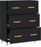 vidaXL - Dressoir - 69,5x34x90 - cm - bewerkt - hout - zwart