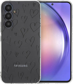 imoshion Hoesje Geschikt voor Samsung Galaxy A54 (5G) Hoesje Siliconen - imoshion Design hoesje - Meerkleurig / Hearts