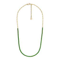 Fossil HERITAGE - Collier - Minimalistische ketting met groene kristallen - Goudkleurig