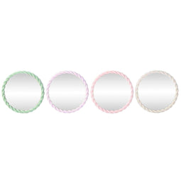 Wandspiegel Home ESPRIT Wit Groen Roze Lila 44 x 3 x 44 cm (4 Stuks)