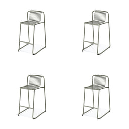Throne Barhocker Metall stapelbar – Beige - SÄTZE VON 4