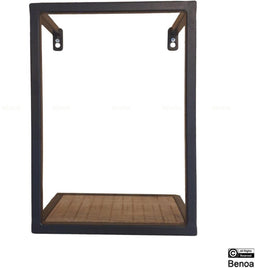 Iron Wall Rack with Mango Wooden Shelf