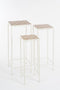 Mica Decorations Odile Bijzettafel Set van 3 - Mozaïekdesign - Bruin/Wit - 28x28x67 cm 24x24x61 cm 20x20x55 cm (set van 3)