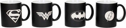 DC Comics: Justice League - 4 Laser Etched Black and White Mugs