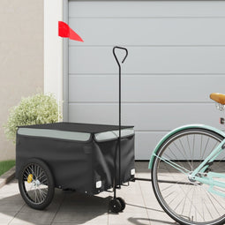 Fietstrailer 30 kg ijzer zwart en grijs