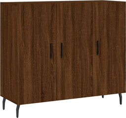 vidaXL - Dressoir - 90x34x80 - cm - bewerkt - hout - bruin - eikenkleur