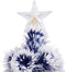 vidaXL - Kunstkerstboom - met - verlichting - 180 - cm - glasvezel - wit - en - blauw