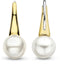 TI SENTO Dames Oorbellen - 925 zilver - Parel met geel verguld - 7937YP