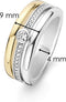 TI SENTO Dames Ring - 925 zilver - Zirkonia met geel verguld - Maat 17.75 mm / maat 56 - 12094ZY