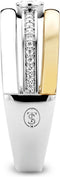 TI SENTO Dames Ring - 925 zilver - Zirkonia met geel verguld - Maat 17.75 mm / maat 56 - 12094ZY