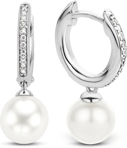 Ti Sento Parel Oorhangers 7696PW - Zilver