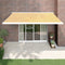 vidaXL - Luifel - uittrekbaar - 4x3 - m - stof - en - aluminium - geel - en - wit