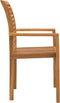 vidaXL - Stapelbare - Tuinstoelen - 4 - stuks - Massief - Teakhout