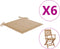 vidaXL - Tuinstoelkussens - 6 - st - 40x40x3 - cm - oxford - stof - beige