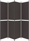 vidaXL - Kamerscherm - met - 4 - panelen - 200x220 - cm - stof - bruin
