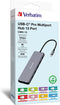 Verbatim USB-C Pro Multiport Hub CMH-13 - 13 poorten - Dual HDMI tot 8K - Zilver