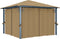 vidaXL - Prieel - met - gordijn - 300x300 - cm - aluminium - crème