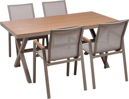 TIANO - Tuinset 4-zits - Taupe - Aluminium