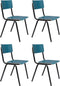 Zuiver Back To School Eetkamerstoel - Matte - Petrol - Set van 4