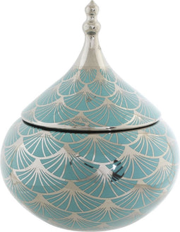 Tibor DKD Home Decor Porselein Gouden Turkoois Wit 18 x 18 x 22 cm Orientaals Verchroomd