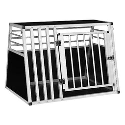 Eugad Hondenreisbox Aluminium Transportbox voor Middelgrote Honden - Grijs - 92 x 66 x 65 cm