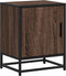 vidaXL - Nachtkastje - 40x31x50 - cm - bewerkt - hout - en - metaal - bruin - eikenkleur