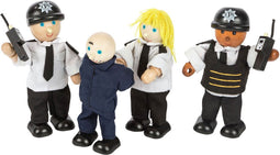 Tidlo Politieagenten En Dief Hout 11 Cm Zwart 4 Stuks