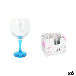 Cocktailglas LAV Blauw 4 Onderdelen (6 Stuks)