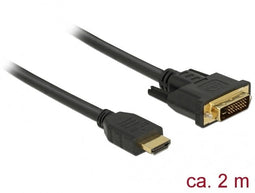 Delock 85654 - DVI-D Dual Link naar HDMI kabel - 200 cm - Zwart