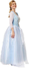 dressforfun Cinderella - Prinsessenjurk - Glanzende stof - Blauw/wit