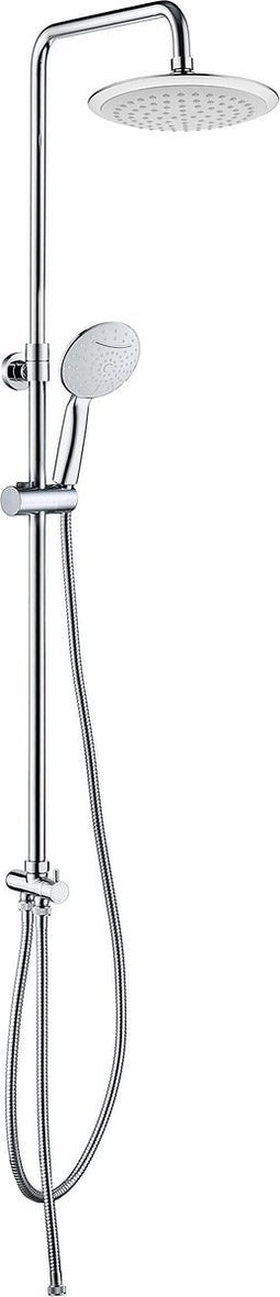 Tiger Luvia Doucheset - Regendouche Ø 20 cm - Handdouche Ø 12 cm - 2 standen - Chroom