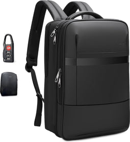 Tigernu Gadget laptop rugzak t/m 15,6 inch - anti diefstal rugzak - schooltas - waterafstotend - zwart - 30L - INCLUSIEF regenhoes en cijferslot
