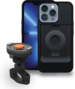 Tigra Telefoonhouder Motor Fietsstuur Bevestiging | Tigra FitClic Neo Motorcycle Kit Apart hoesje Apple iPhone 13 Zwart