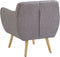 MELBY - Chesterfield fauteuil - Grijs - Polyester